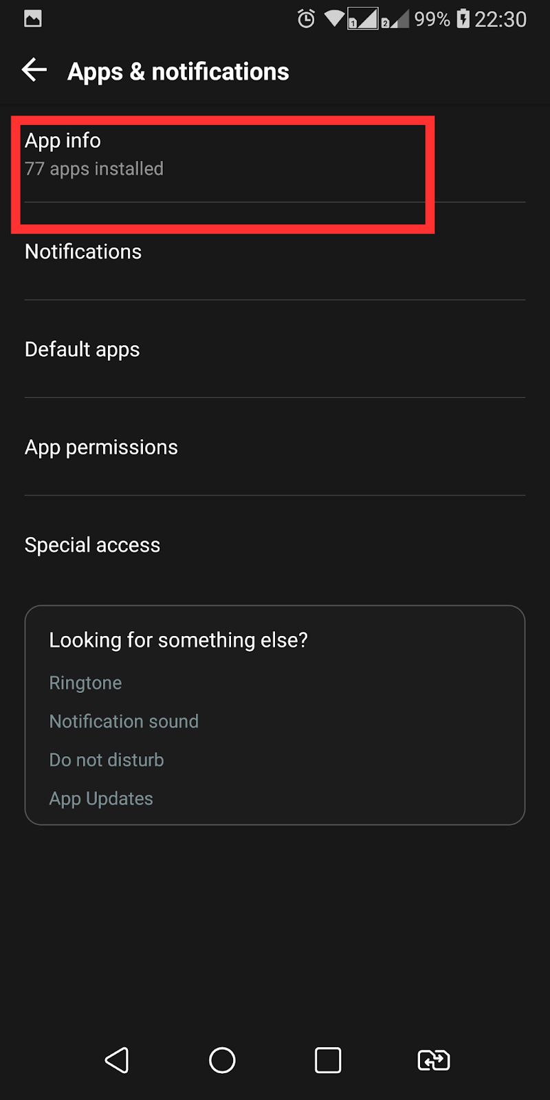 Select App info