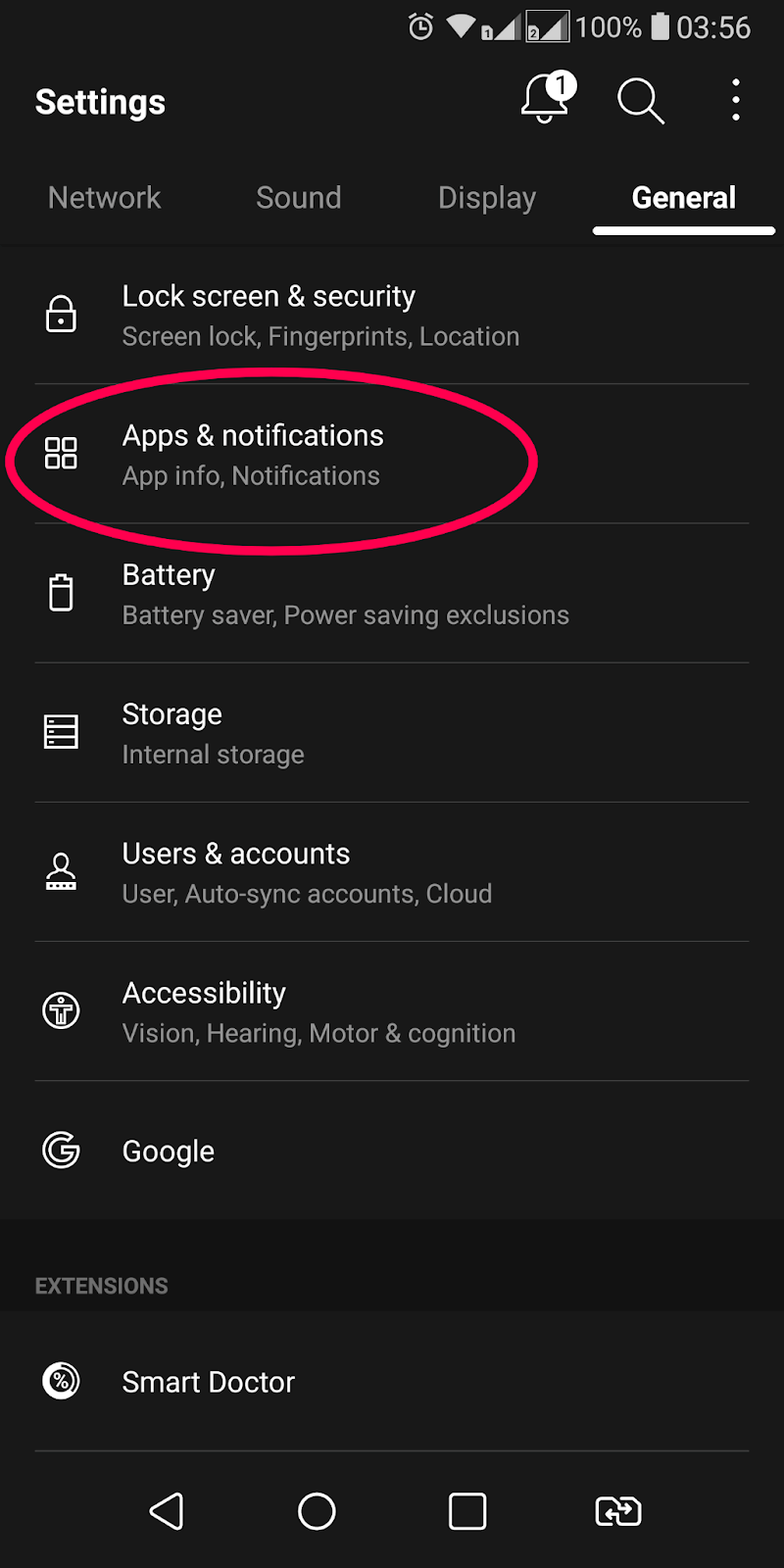 Open phone settings and select Apps.