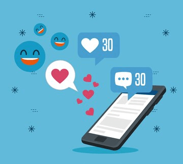 chat lovers online vector