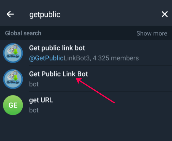  GetPublicLinkBot telegram download bot