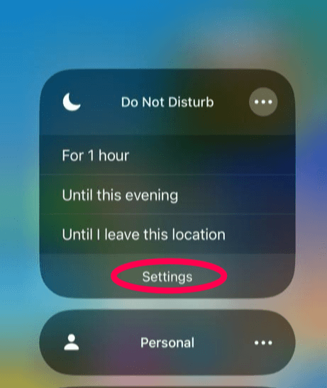 Select Do Not Disturb Settings