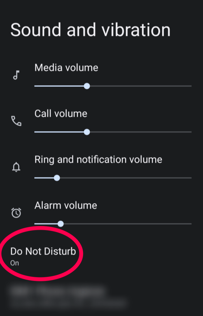 Turn on DND settings
