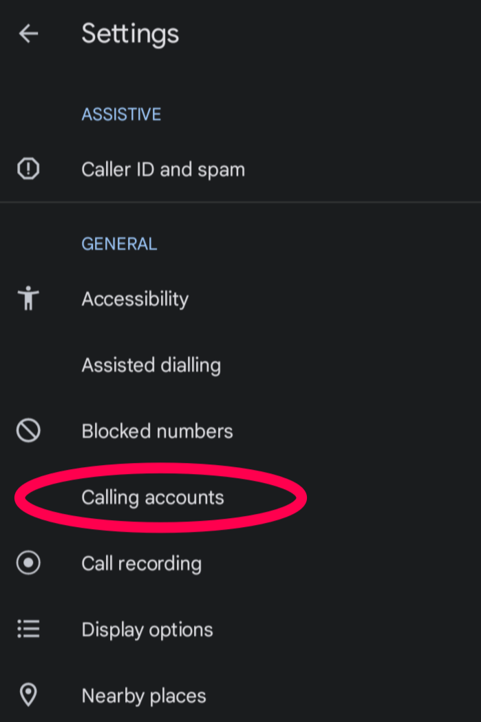 Calling accounts