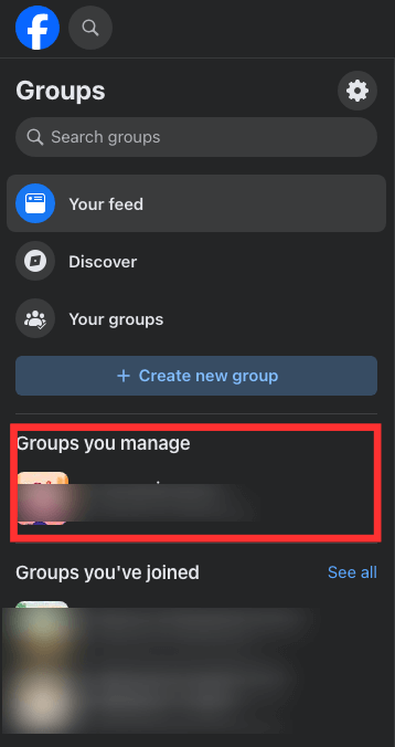 Groups you manage