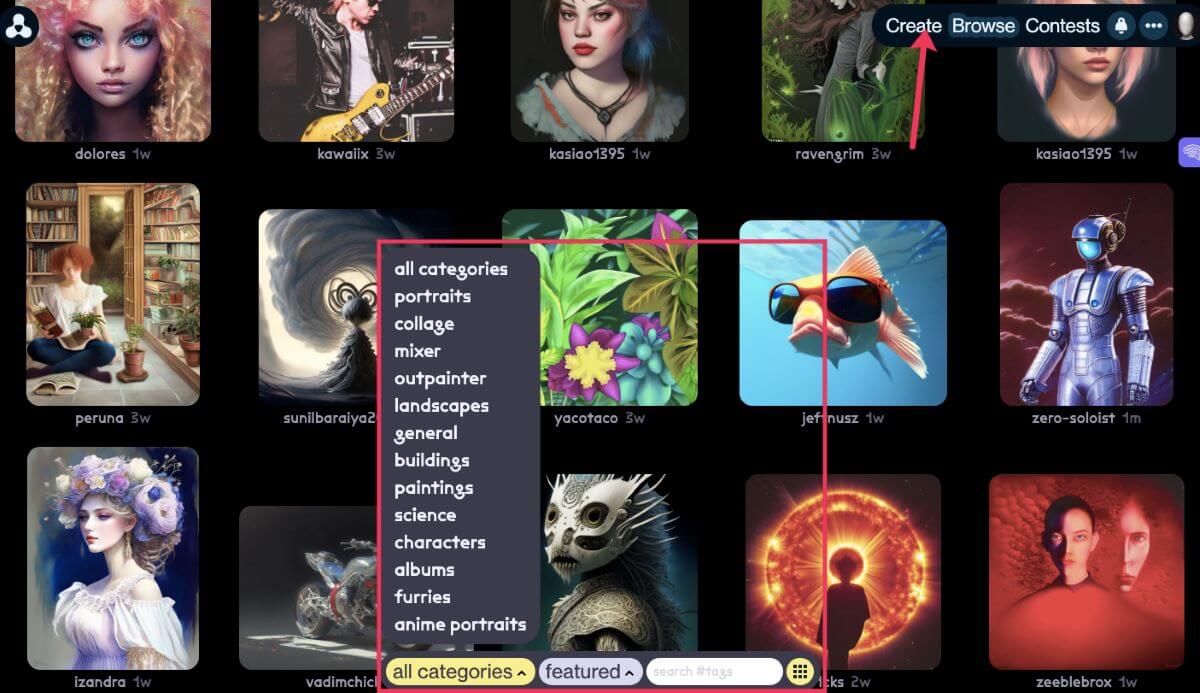 Generated image categories