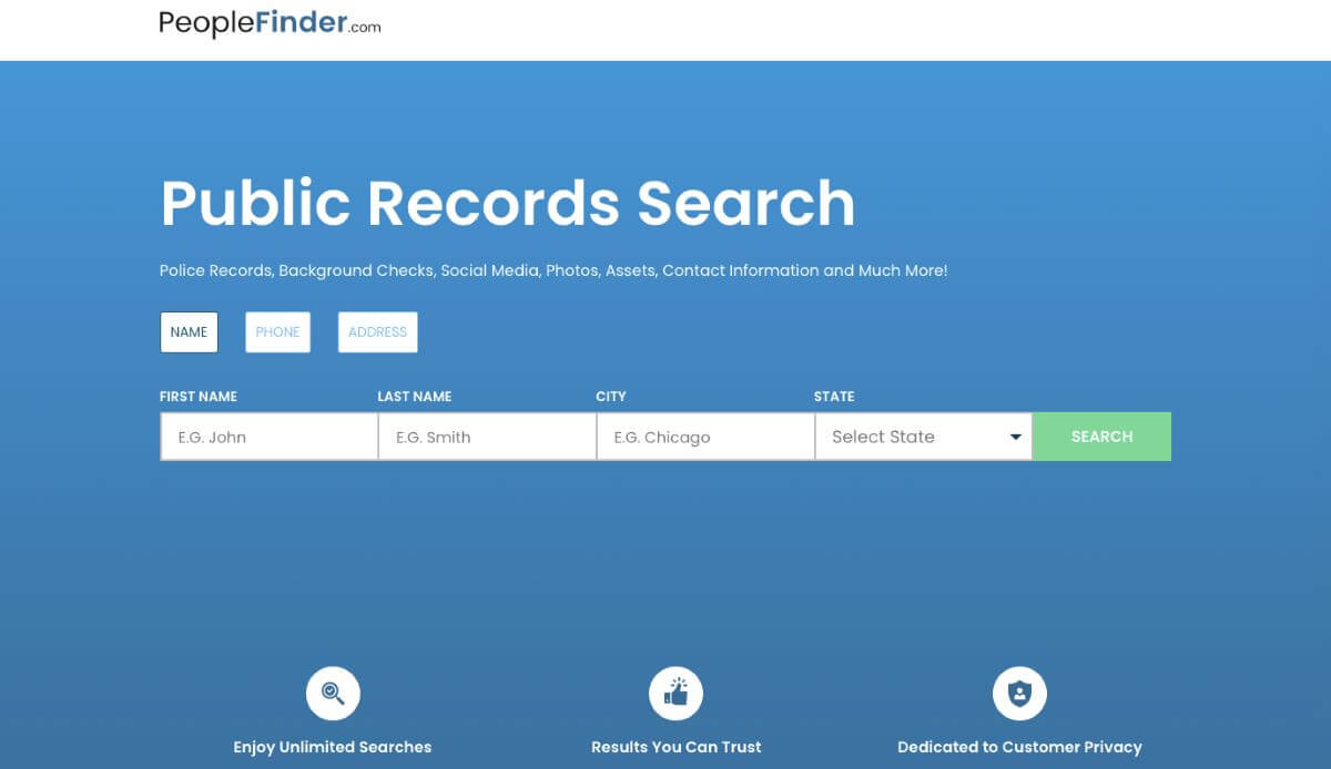 Peoplefinder homepage
