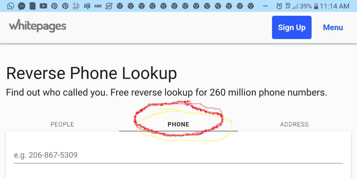 Select reverse phone lookup