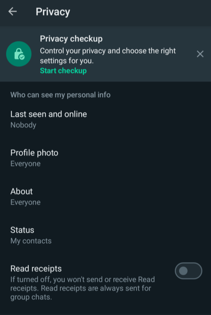 In Privacy settings select Profile photo