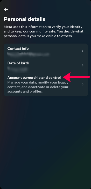 select Account Ownership and Control