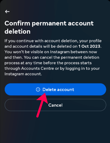 Delete account.