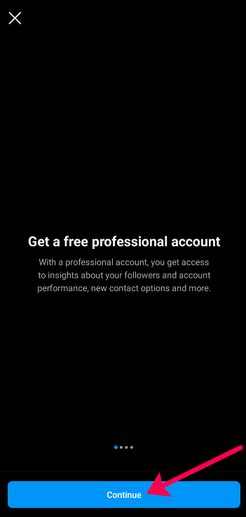 Instagram switch to professional account