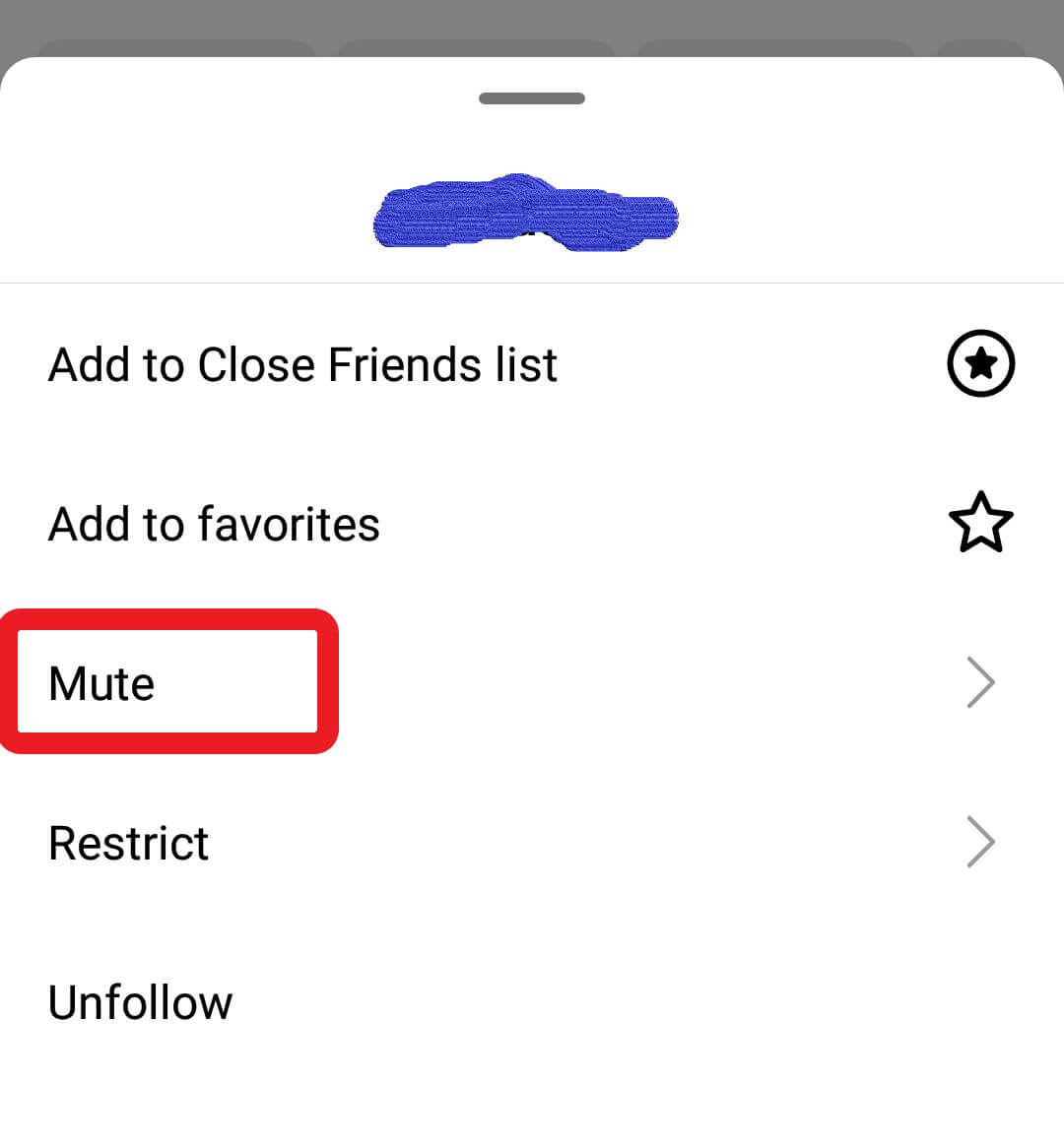select mute option