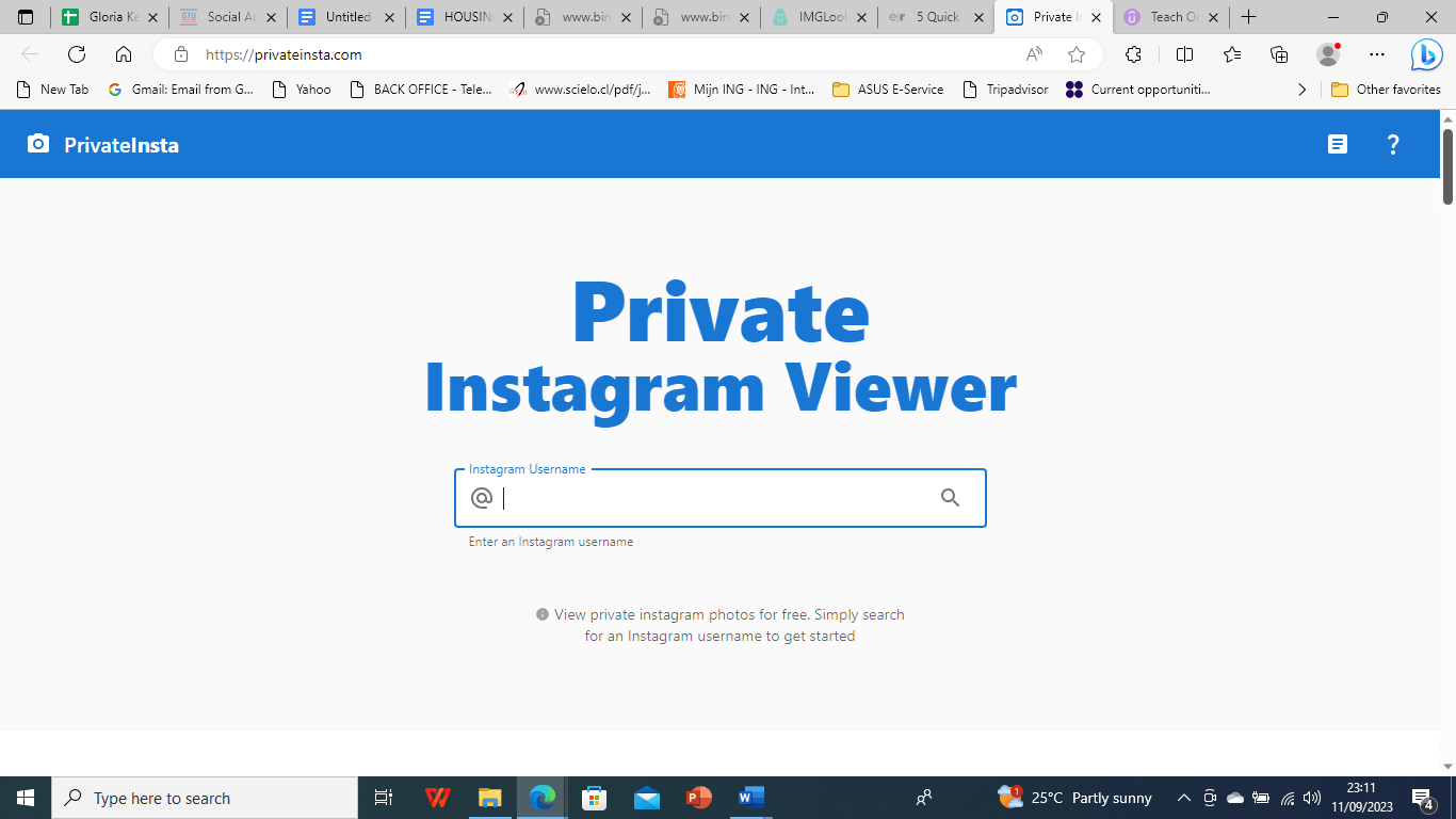 Private insta homepage