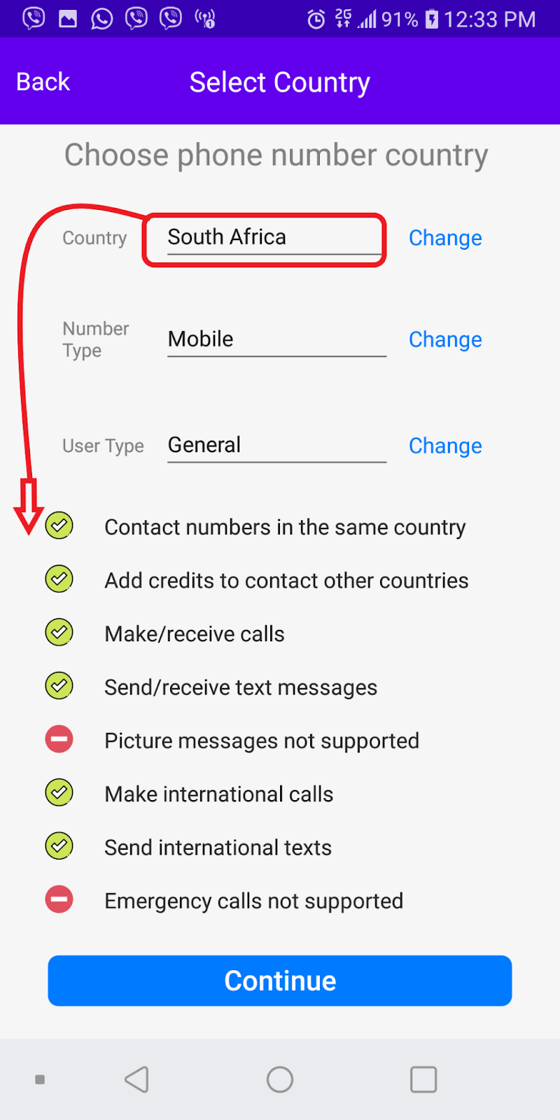 services on the list with ⛔ are not accessible for your country choice