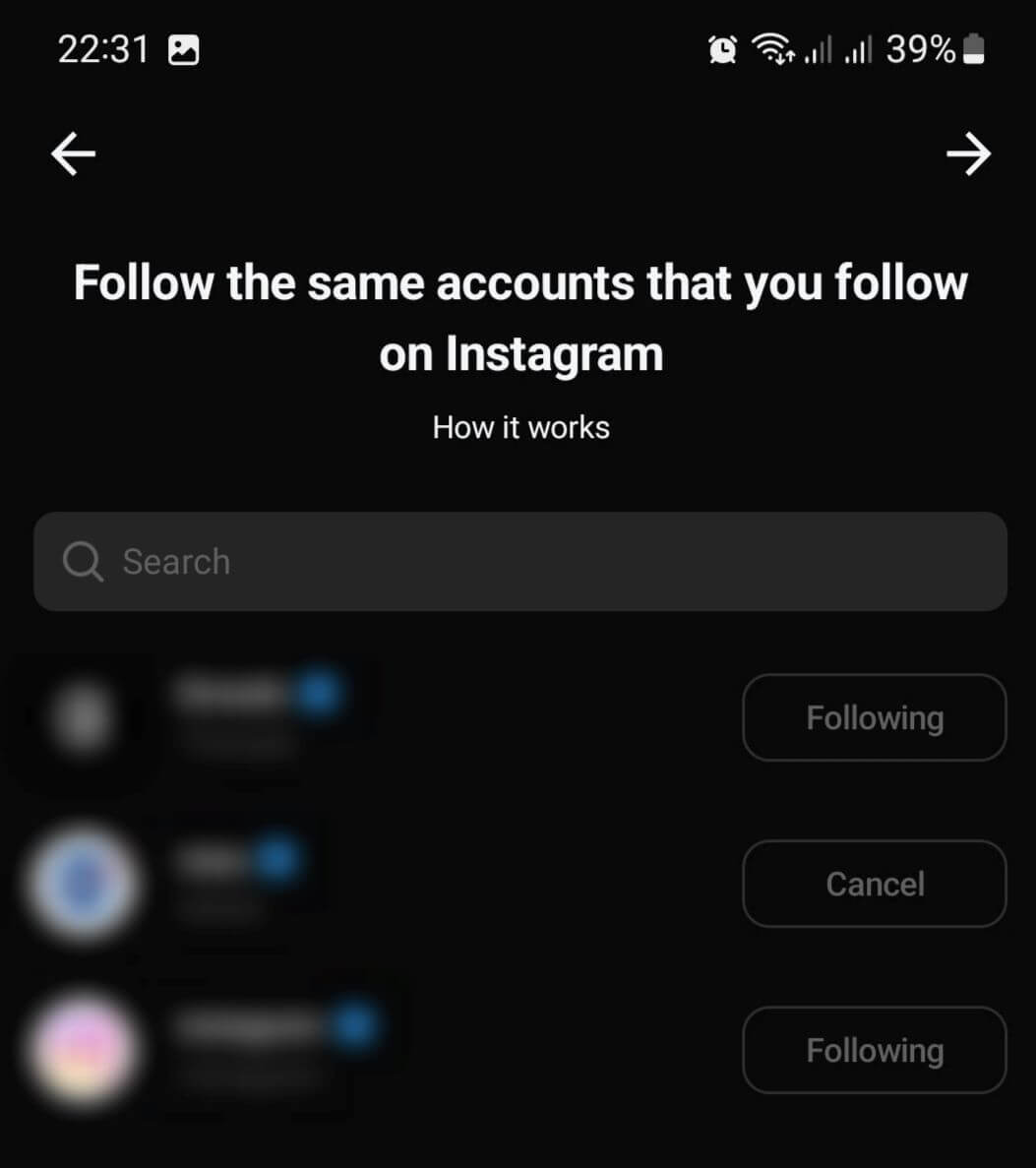  choose to follow the same accounts you follow on Instagram