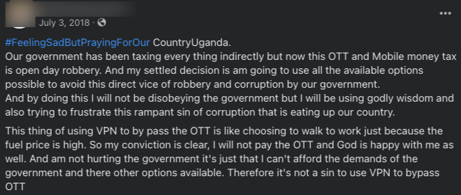 OTT Comments From Facebook