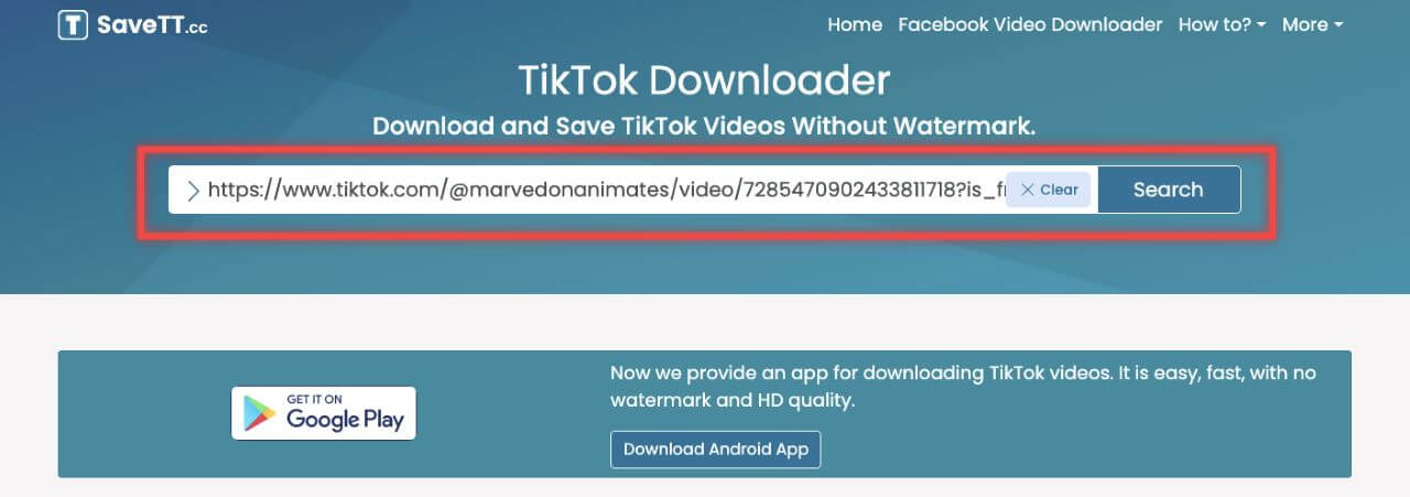 SaveTT Tiktok Video Download