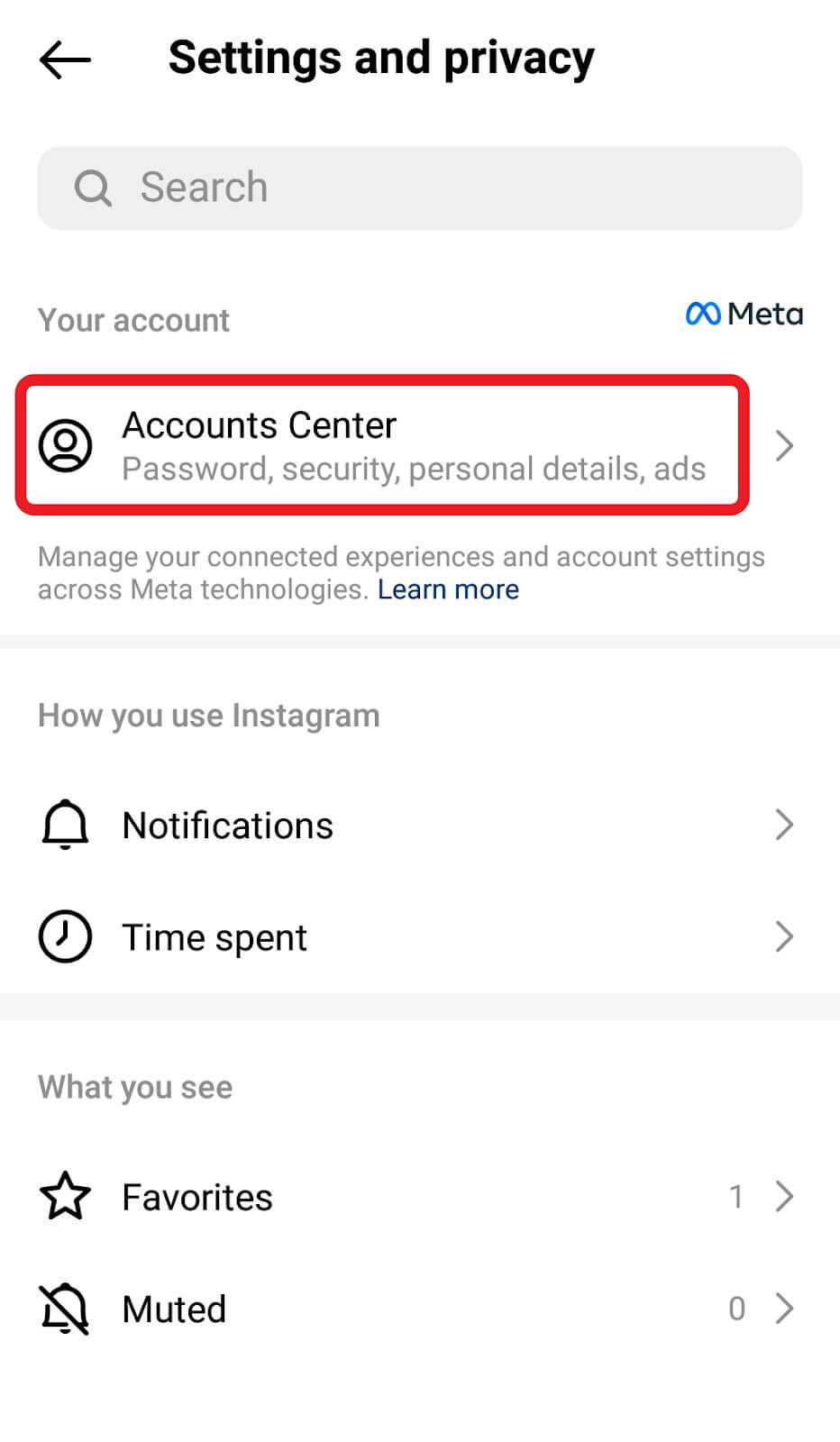 Instagram Account Center