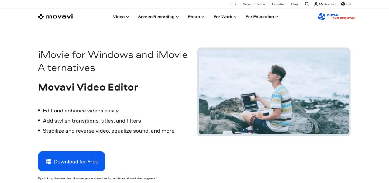 iMovie homepage