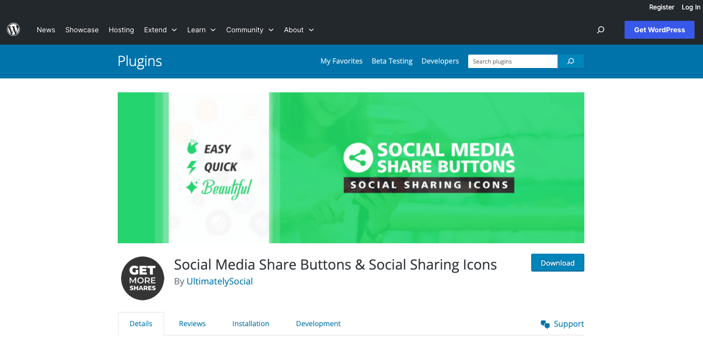 WP Social Media Share Buttons & Social Sharing Icons plugin
