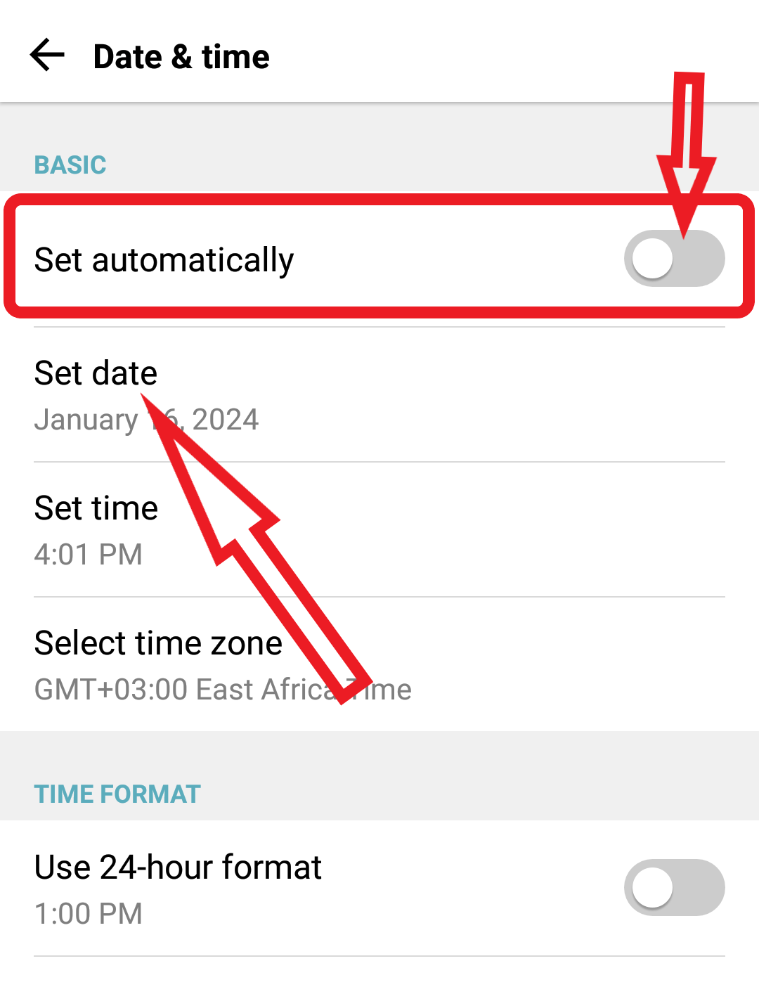 set Date and Time automatically