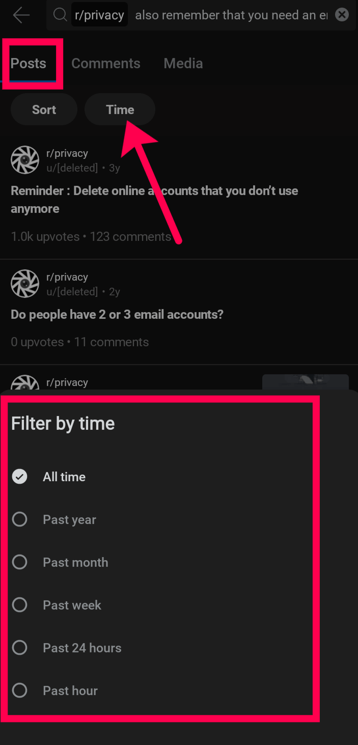 Filter search results