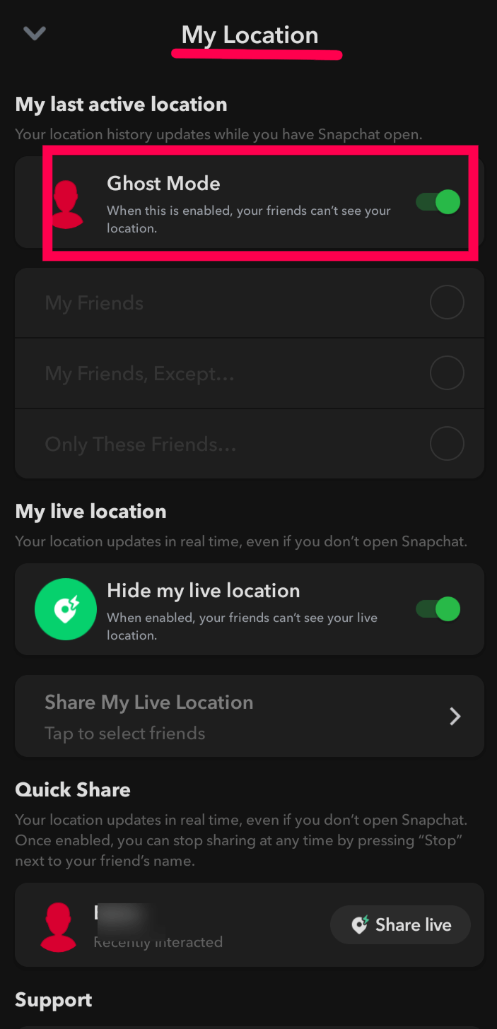 Snapchat Ghost Mode